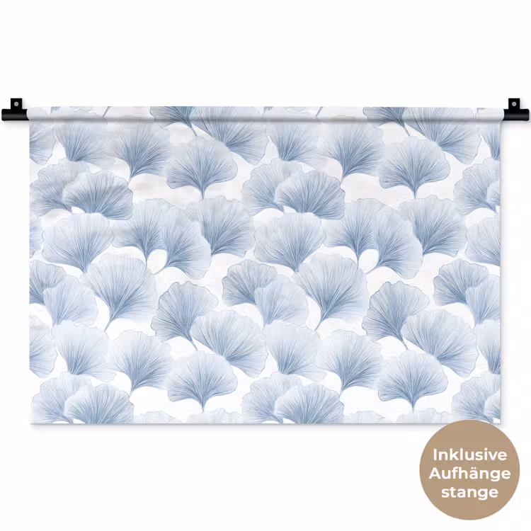 Waaier - Modern - Blauw Wandkleed katoen klein 269 -t3d_DE