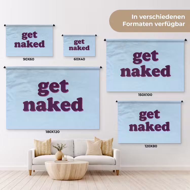 Speels - Boodschap - Blauw Wandkleed katoen klein -tsfeer8_DE