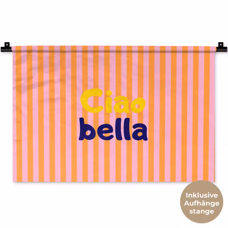 Verticaal - Strepen - Oranje - Ciao bella Wandkleed katoen klein -t3d_DE