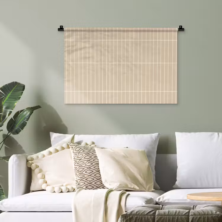 Verticaal - Wandtegel - Crème - Beige Wandkleed katoen klein 269 -sfeer7