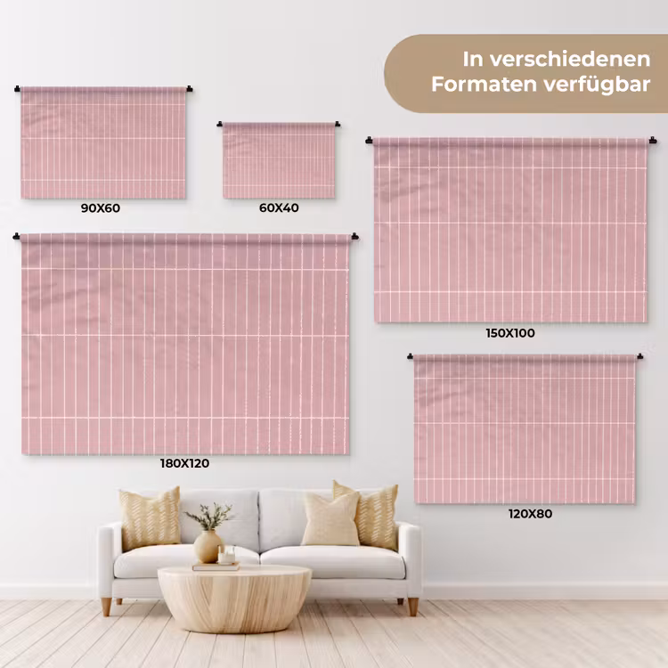 Verticaal - Wandtegel - Lichtroze Wandkleed katoen klein 269 -tsfeer8_DE