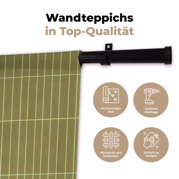 Verticaal - Wandtegel - Olijfgroen Wandkleed katoen klein 269 -tsfeer2_DE