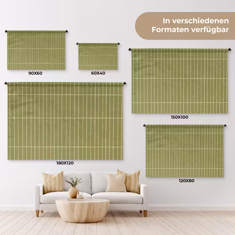 Verticaal - Wandtegel - Olijfgroen Wandkleed katoen klein 269 -tsfeer8_DE