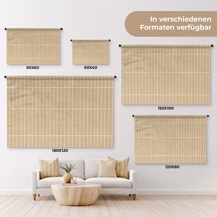 Verticaal - Wandtegel - Zand - Beige Wandkleed katoen klein 269 -tsfeer8_DE