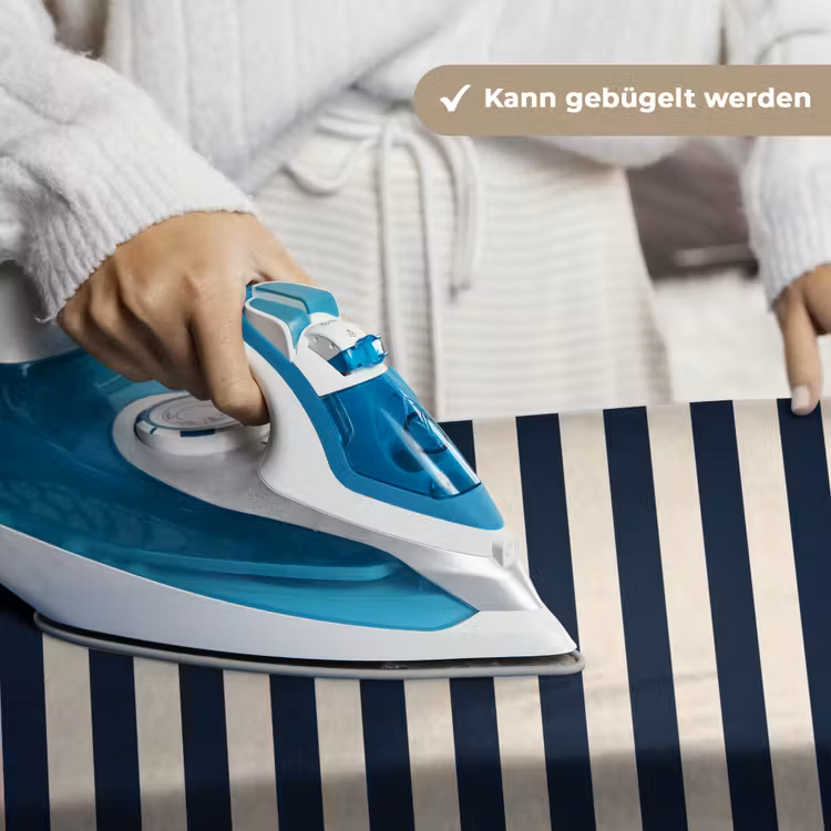 Verticale strepen - Blauw - Crème Wandkleed katoen klein 269 -tsfeer9_DE