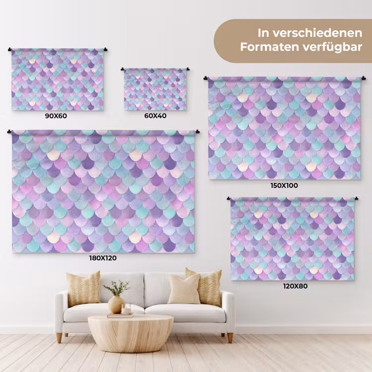 Dromerig - Zeemeermin - Pastel Wandkleed katoen klein 269 -tsfeer8_DE