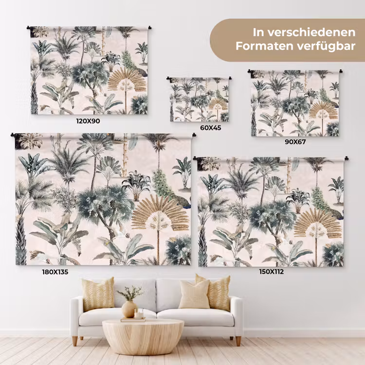 Vintage - Jungle - Dieren - Natuur Wandkleed katoen klein -tsfeer8_DE