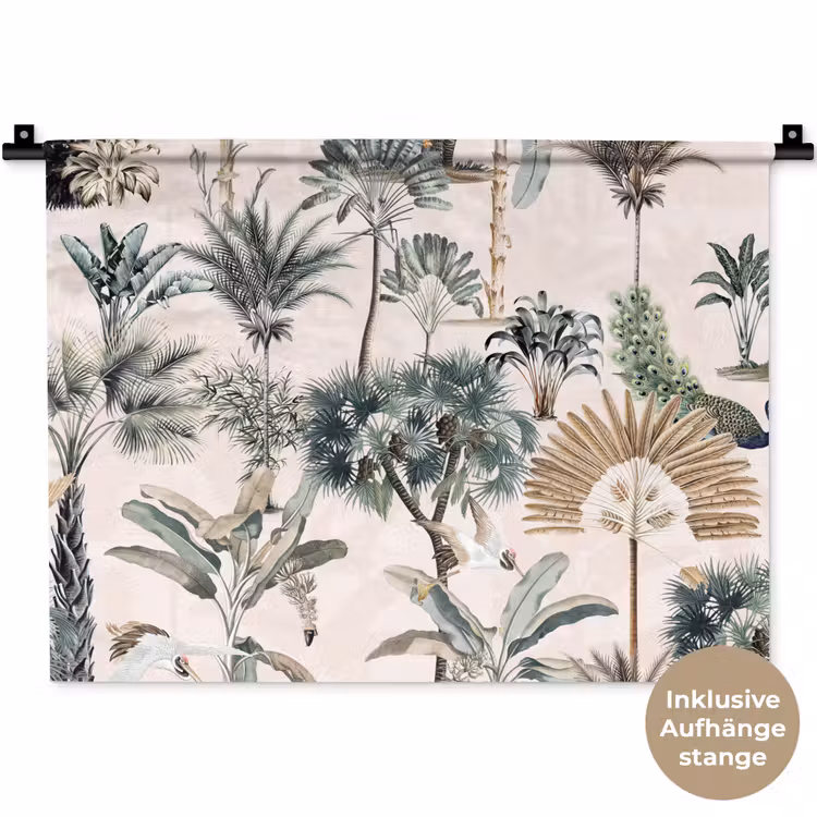 Vintage - Jungle - Dieren - Natuur Wandkleed katoen klein -t3d_DE