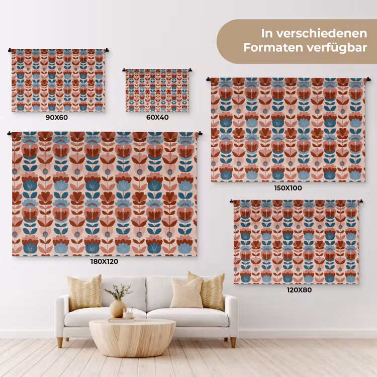 Vintage - Motief - Kleurrijk Wandkleed katoen klein 269 -tsfeer8_DE