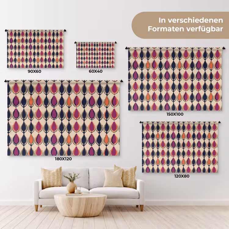 Vintage - Retro - Kleurrijk Wandkleed katoen klein 269 -tsfeer8_DE