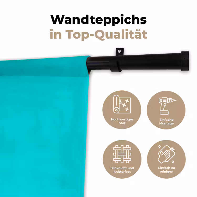 Vivid - Aquamarine - Turkoois Wandkleed katoen klein 269 -tsfeer2_DE