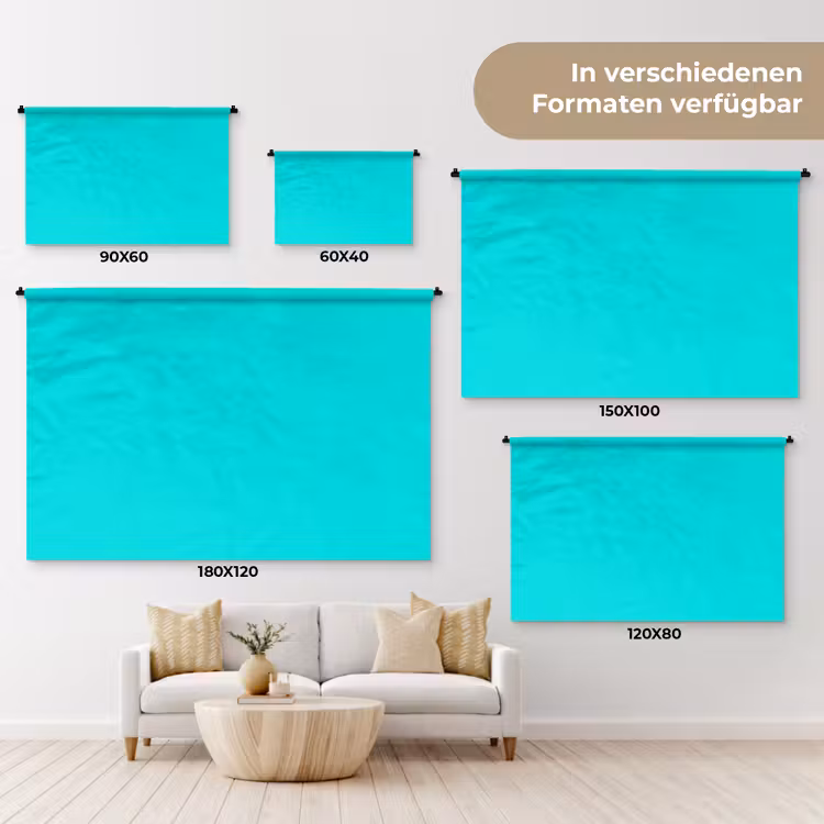 Vivid - Aquamarine - Turkoois Wandkleed katoen klein 269 -tsfeer8_DE