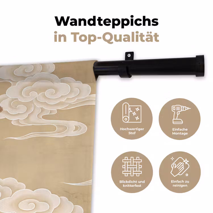 Vogels - Vliegen - Beige Wandkleed katoen klein -tsfeer2_DE