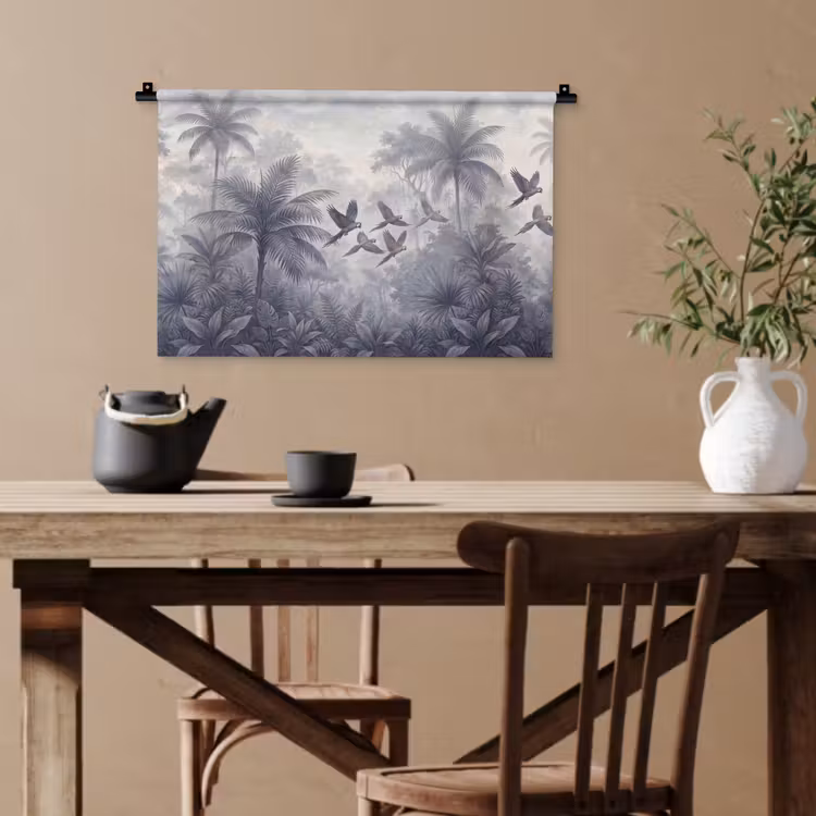 Vogel - Vliegend - Jungle - Vintage - Dieren Wandkleed katoen klein -sfeer6