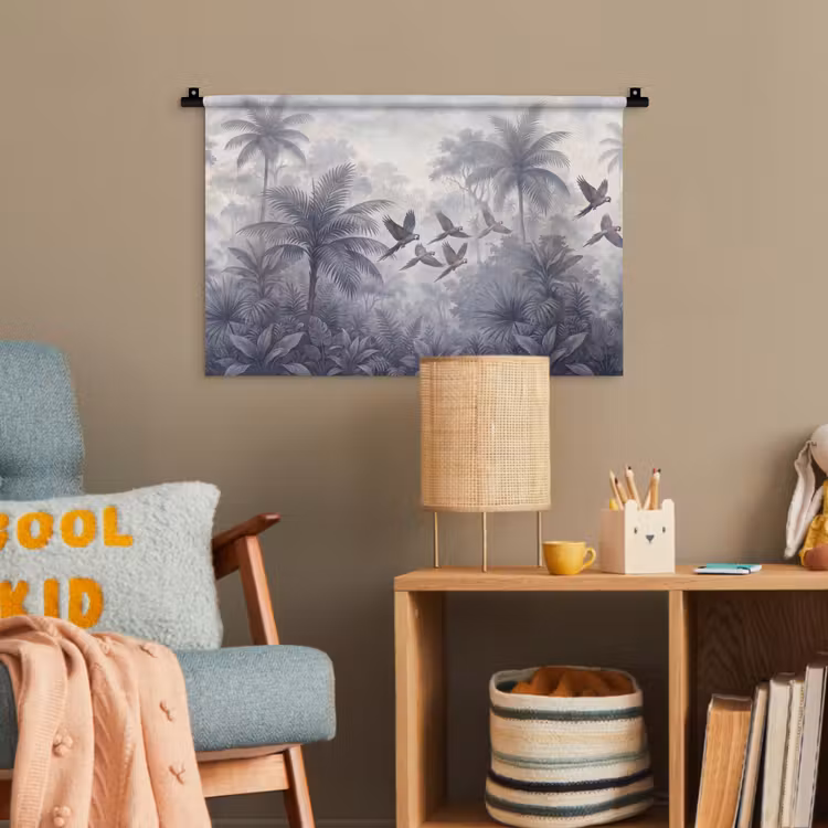 Vogel - Vliegend - Jungle - Vintage - Dieren Wandkleed katoen klein -wsfeer4_kind
