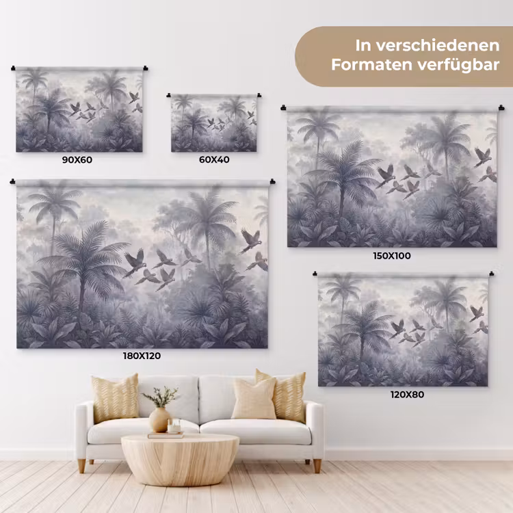 Vogel - Vliegend - Jungle - Vintage - Dieren Wandkleed katoen klein -tsfeer8_DE