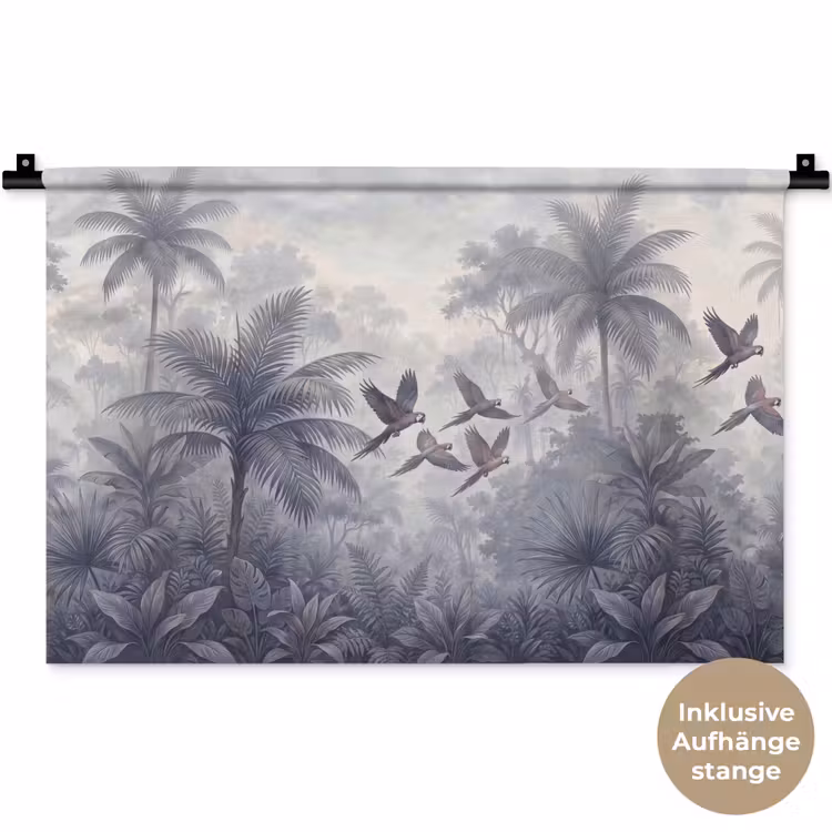 Vogel - Vliegend - Jungle - Vintage - Dieren Wandkleed katoen klein -t3d_DE