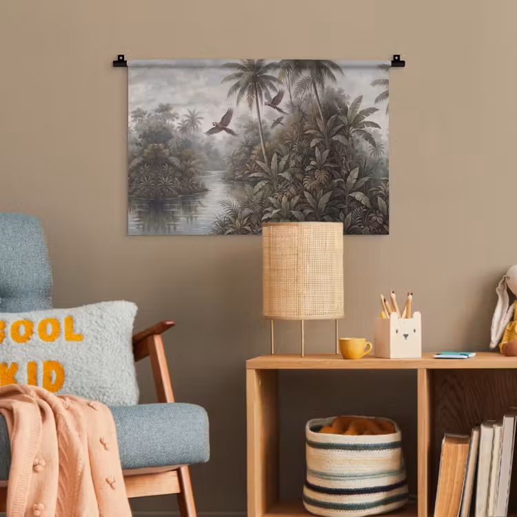 Vogel - Vliegend - Tropisch - Landschap - Klassiek Wandkleed katoen klein -wsfeer4_kind