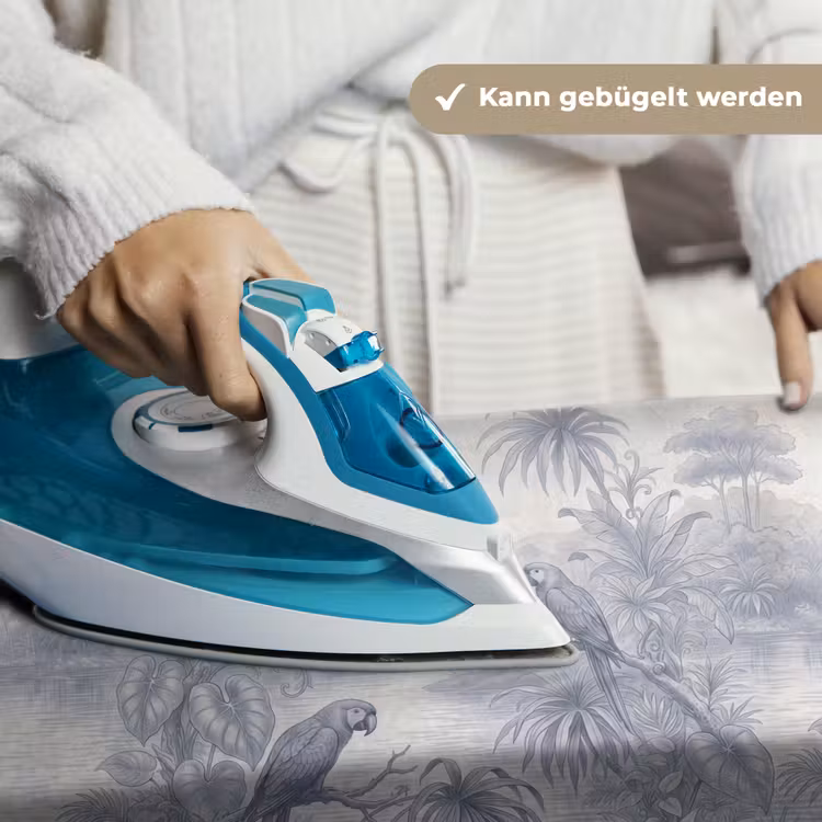 Vogel - Rivier - Tropisch - Illustratie - Blauw Wandkleed katoen klein -tsfeer9_DE