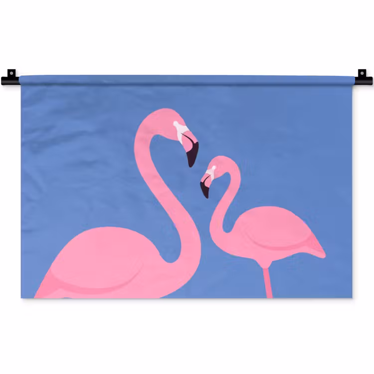 Vogel - Paar - Dieren - Modern - Roze Wandkleed katoen klein -zz3d