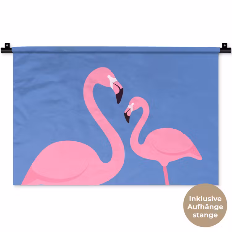 Vogel - Paar - Dieren - Modern - Roze Wandkleed katoen klein -t3d_DE