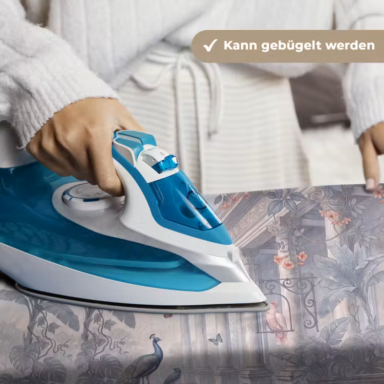 Vogel - Pauw - Architectuur - Klassiek - Groen Wandkleed katoen klein -tsfeer9_DE