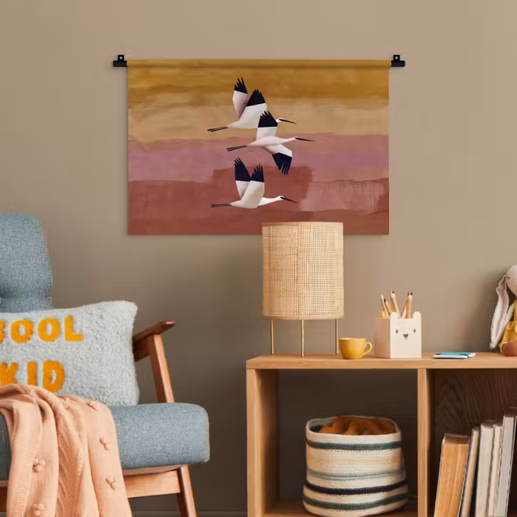 Vogels - Snavel - Abstract Wandkleed katoen klein -wsfeer4_kind