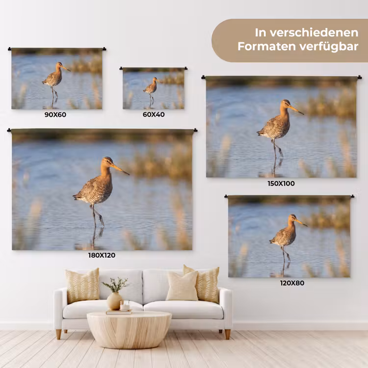 Vogel - Steltloper - Water - Natuur Wandkleed katoen klein -tsfeer8_DE