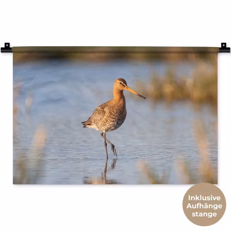 Vogel - Steltloper - Water - Natuur Wandkleed katoen klein -t3d_DE