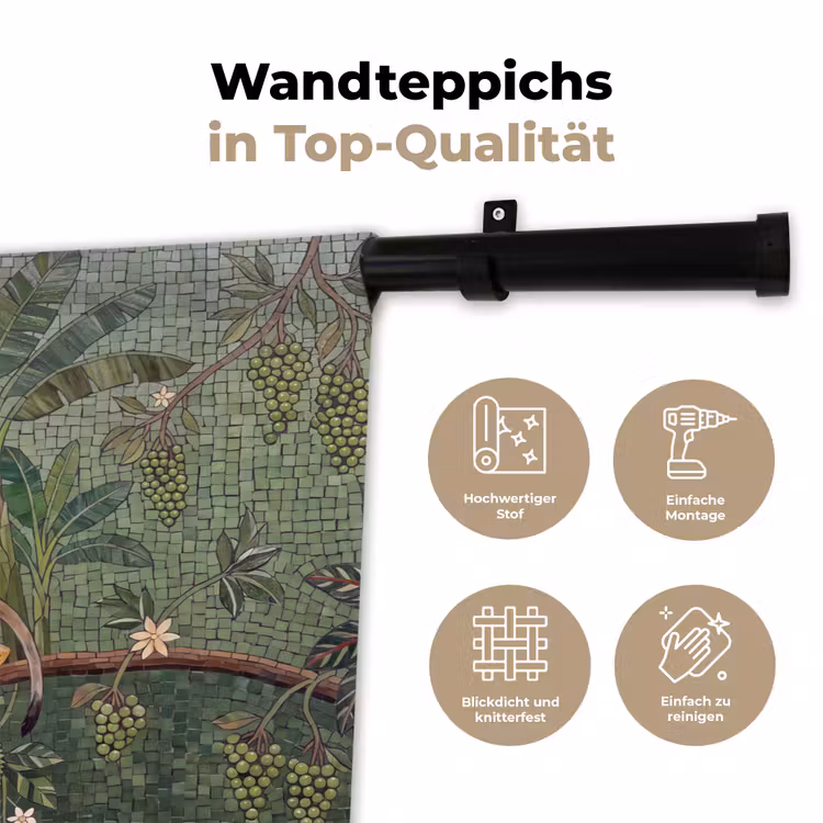 Vogel - Dier - Jungle - Mozaïek - Natuur Wandkleed katoen klein -tsfeer2_DE