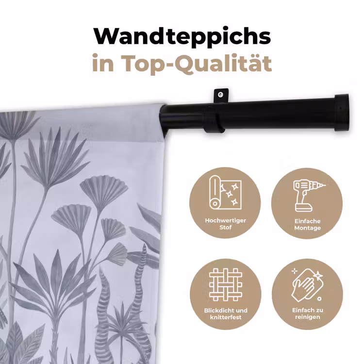 Vogel - Tropisch - Illustratie - Blauwgrijs - Natuur Wandkleed katoen klein -tsfeer2_DE