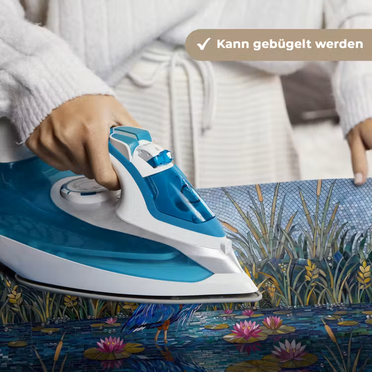 Vogel - Water - Natuur - Abstract - Blauw Wandkleed katoen klein -tsfeer9_DE