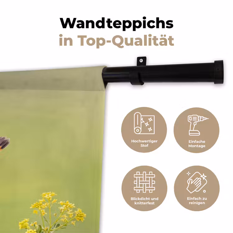 Vogel - Tak - Natuur - Kleurrijk Wandkleed katoen klein -tsfeer2_DE