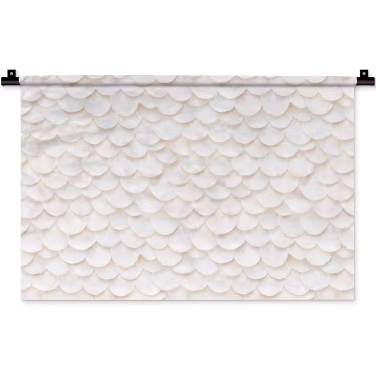 Schubben - Wit - Elegant Wandkleed katoen klein 269 -zz3d