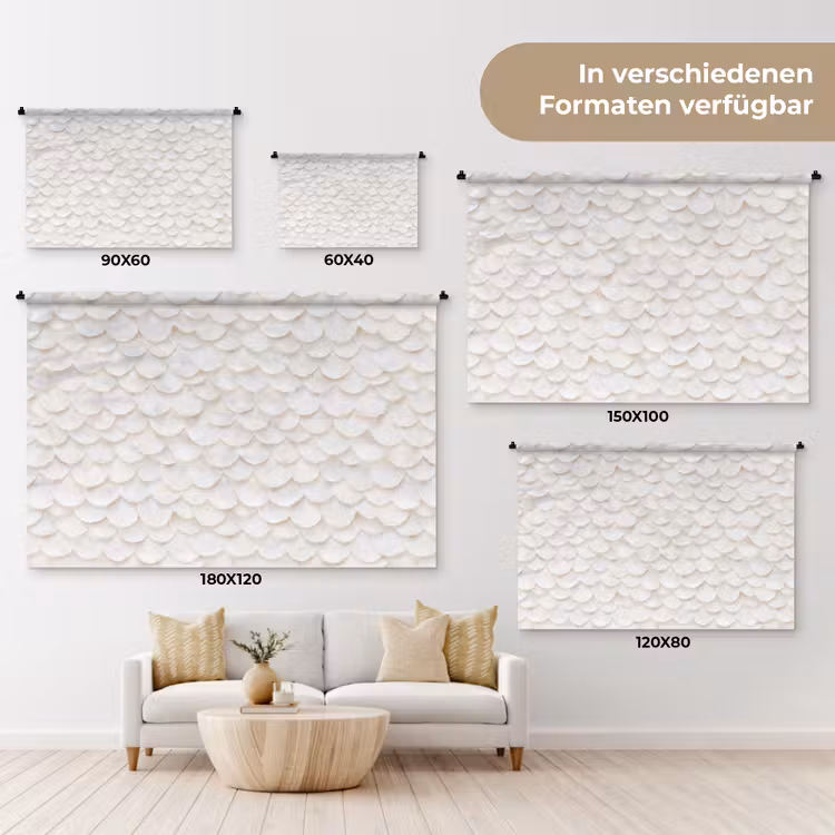 Schubben - Wit - Elegant Wandkleed katoen klein 269 -tsfeer8_DE