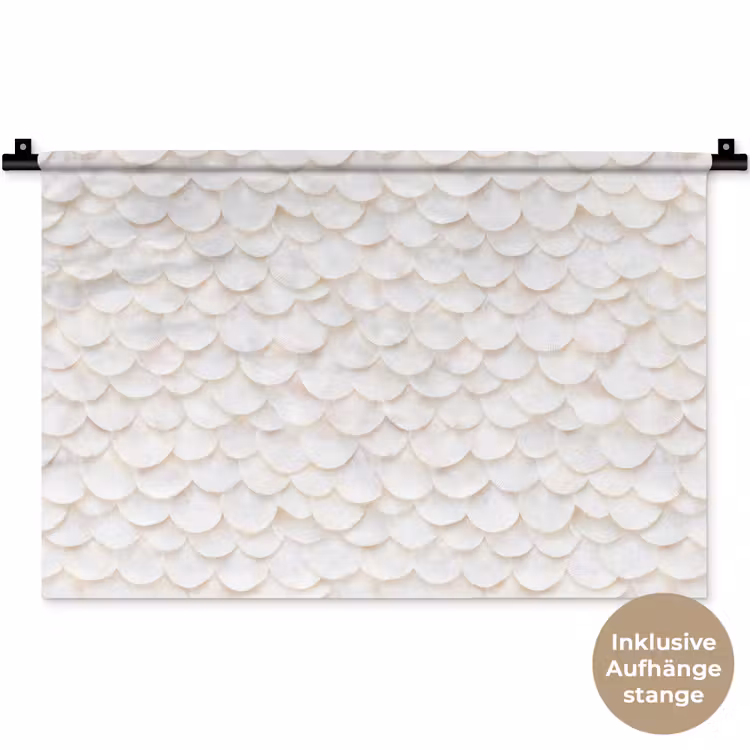 Schubben - Wit - Elegant Wandkleed katoen klein 269 -t3d_DE
