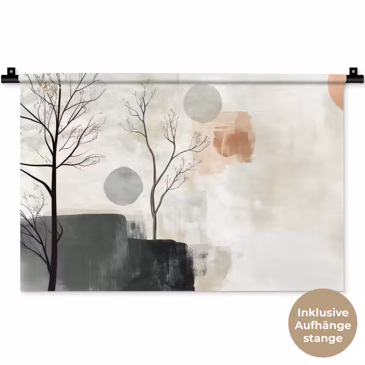 Wabi sabi - Beige - Plant Wandkleed katoen klein -t3d_DE