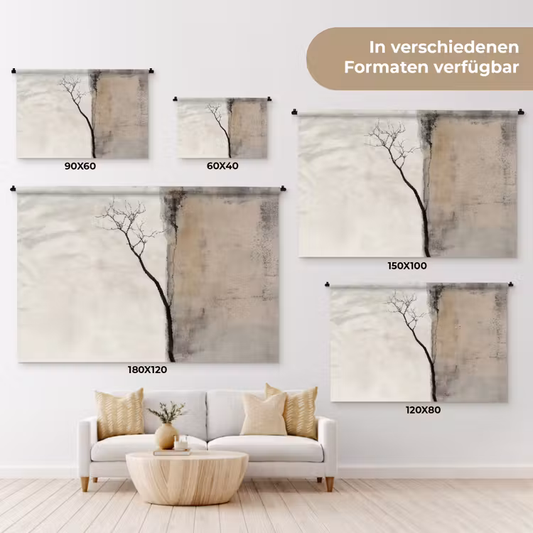 Wabi sabi - Plant - Beige Wandkleed katoen klein -tsfeer8_DE