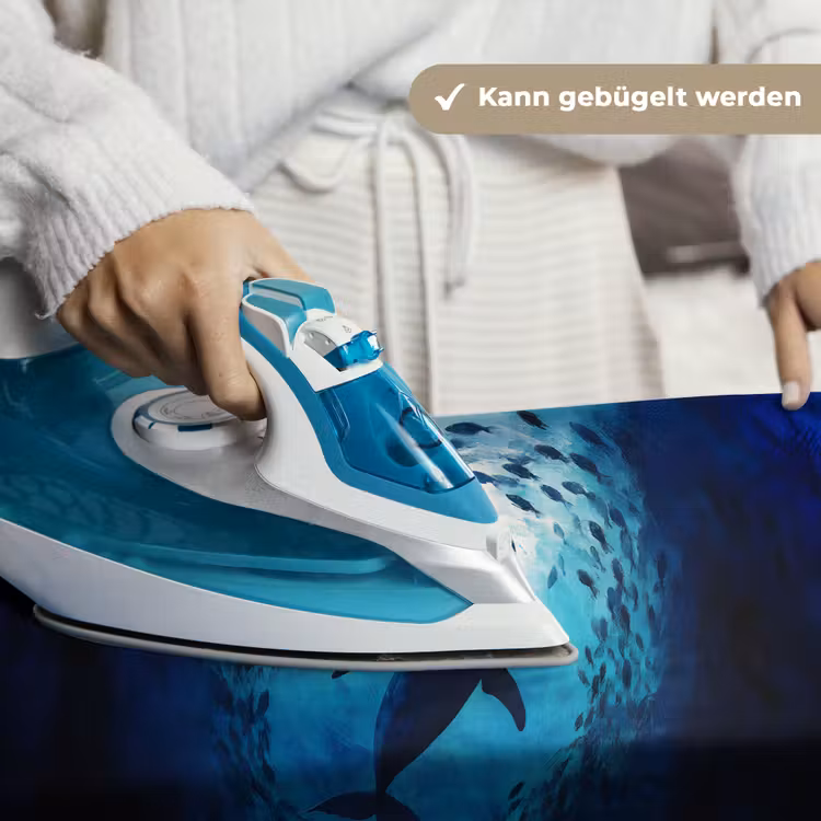 Walvis - Vissen - Donkerblauw Wandkleed katoen klein -tsfeer9_DE