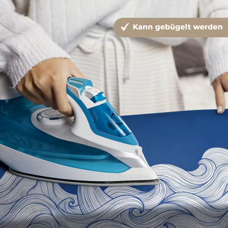 Walvis - Staart - Golven - Lijntekening - Blauw Wandkleed katoen klein -tsfeer9_DE