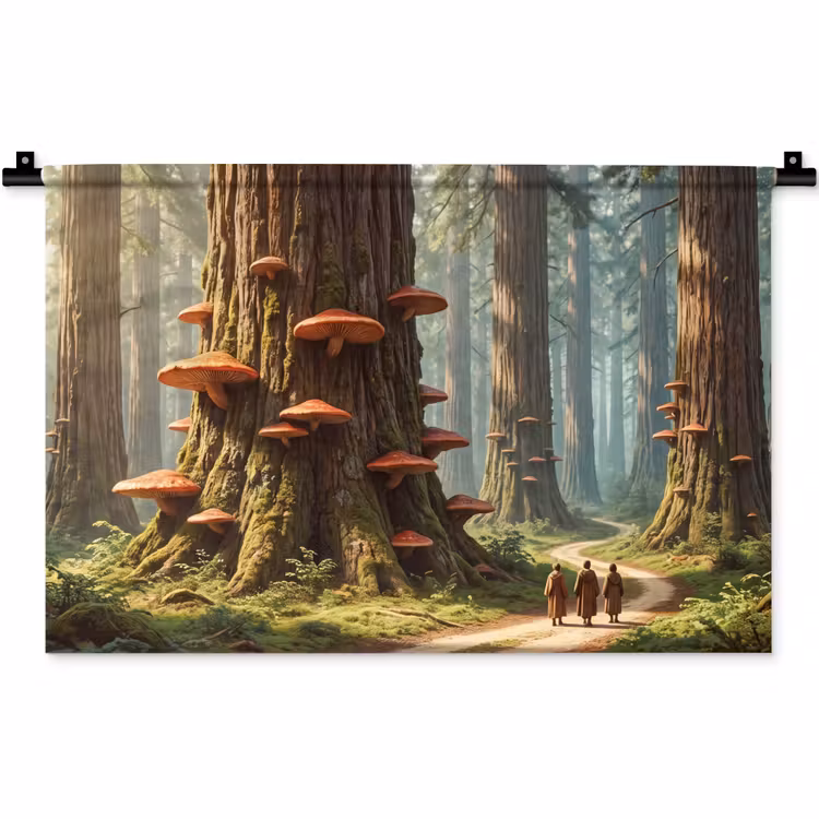 Wandteppich - Wald – Bäume – Natur - Bos - Bomen - Natuur Wandkleed katoen klein