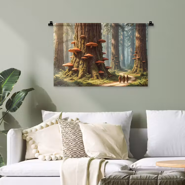Wandteppich - Wald – Bäume – Natur - Bos - Bomen - Natuur Wandkleed katoen klein