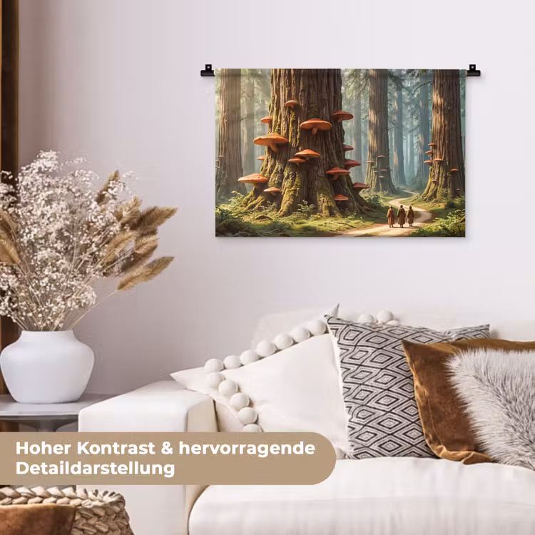 Wandteppich - Wald – Bäume – Natur - Bos - Bomen - Natuur Wandkleed katoen klein