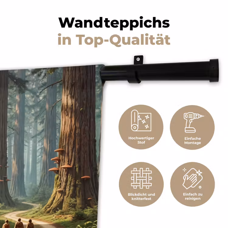 Wandteppich - Wald – Bäume – Natur - Bos - Bomen - Natuur Wandkleed katoen klein