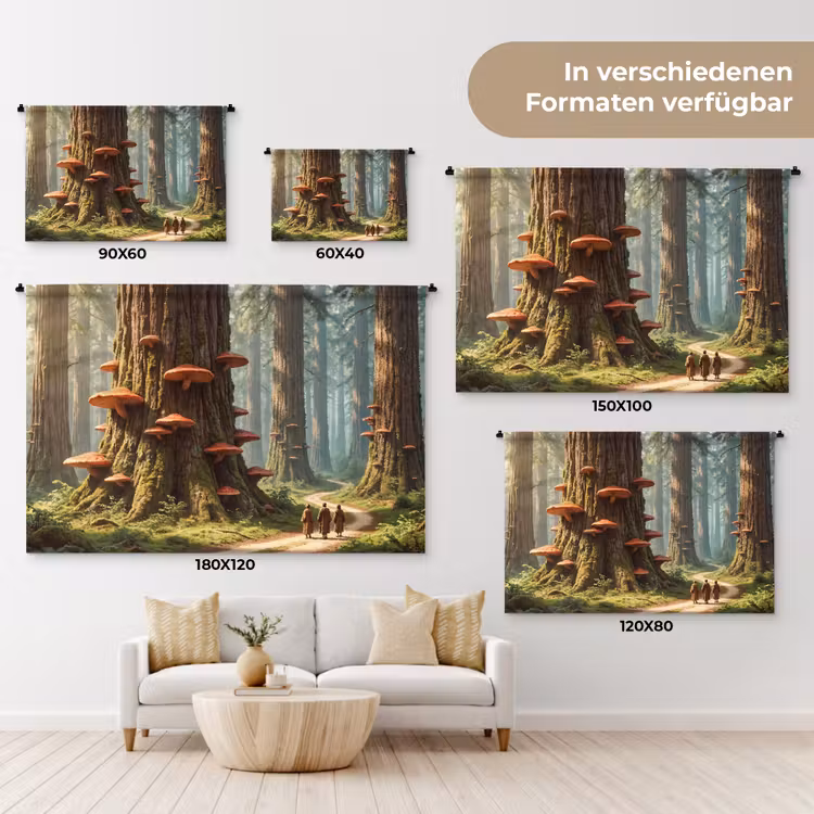 Wandteppich - Wald – Bäume – Natur - Bos - Bomen - Natuur Wandkleed katoen klein