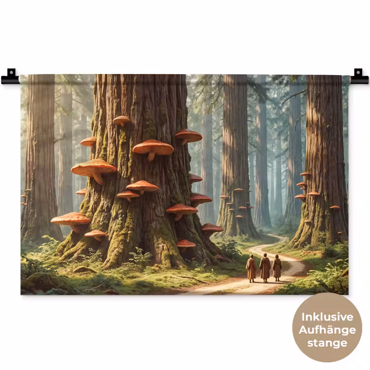 Wandteppich - Wald – Bäume – Natur - Bos - Bomen - Natuur Wandkleed katoen klein
