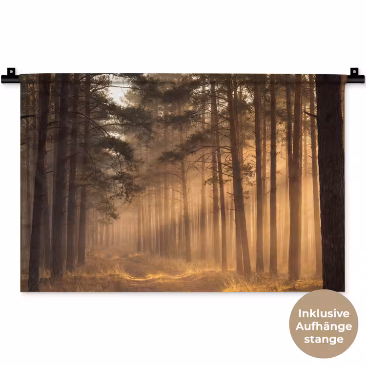 Bos - Mist - Zonlicht Wandkleed katoen klein -t3d_DE