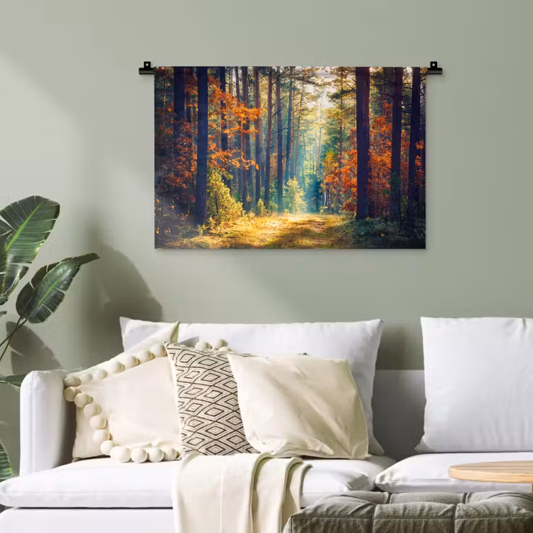 Bos - Zon - Natuur - Herfst Wandkleed katoen klein -sfeer7