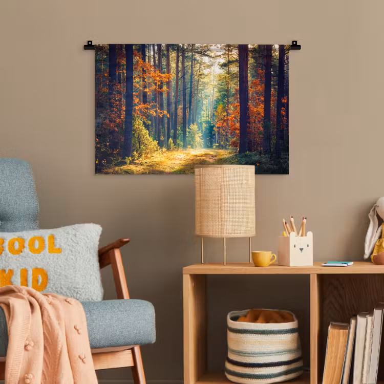 Bos - Zon - Natuur - Herfst Wandkleed katoen klein -wsfeer4_kind