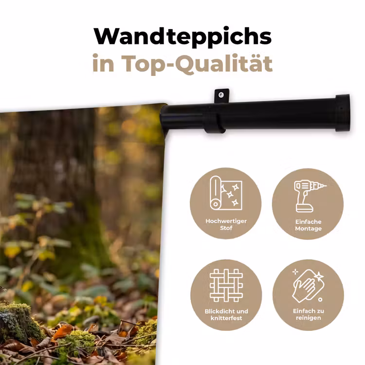 Houtsnip - Bos - Bladeren - Herfst - Gecamoufleerd Wandkleed katoen klein -tsfeer2_DE